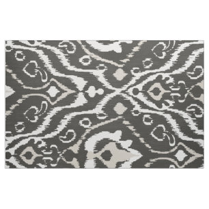 Cute neutral black and white ikat tribal patterns fabric