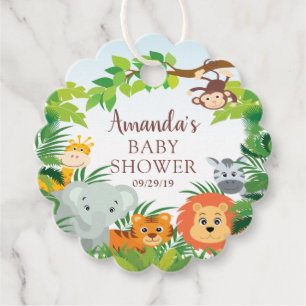 Cute Neutral Safari Jungle Favour Tags