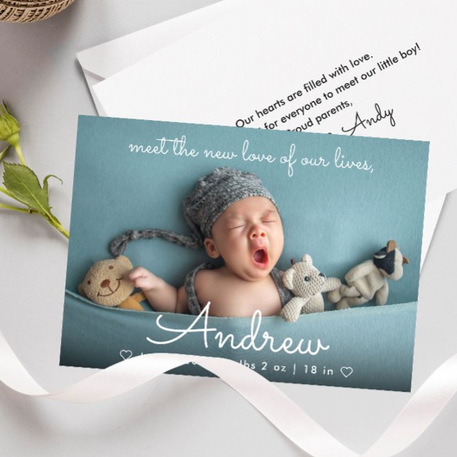 Cute New Baby Photo And Name Birth Announcement (Creator Uploaded)