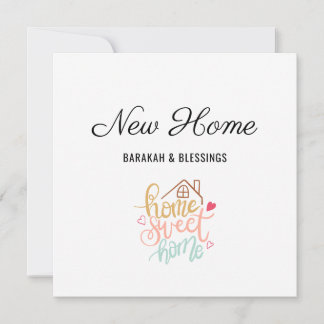Cute New Home Barakah & Blessings Islamic Card