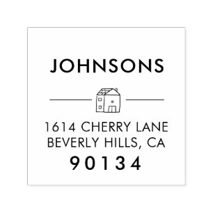 Cute New House Newlywed Return Address Stamp