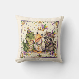 Cute New Orleans Baby Animals Throw Pillow