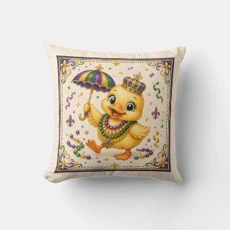Cute New Orleans Duckling Throw Pillow