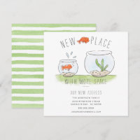 Cute New Place Goldfish Bowl Moving Announcement