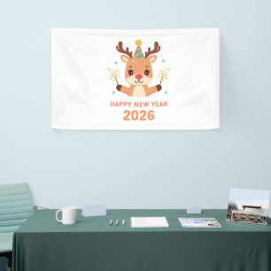 cute new year party banner 2026