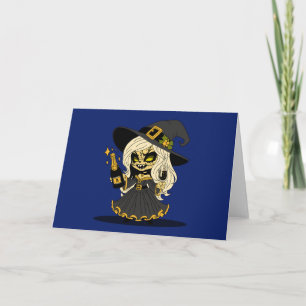 Cute New Years Witch Card