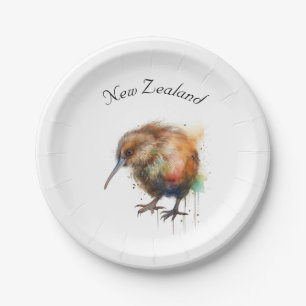 Cute New Zealand Kiwi customisable Paper Plate