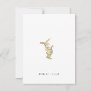 Cute Newborn Baby Hello Little One Rabbit Card. Postcard