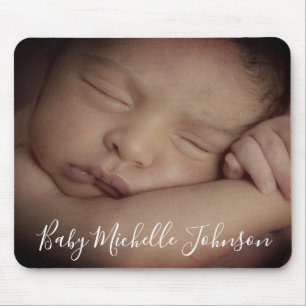 cute newborn baby photo custom mouse pad