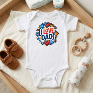 Cute Newborn Father Gift I Love Dad Baby Bodysuit