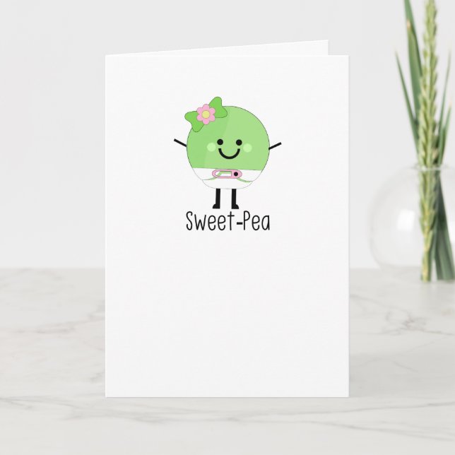 Cute Newborn Girl Sweet Pea Card (Front)