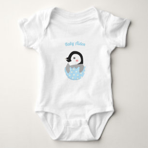 Cute Newborn Penguin in Egg Baby Bodysuit
