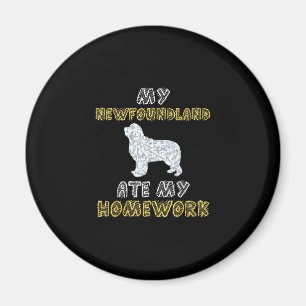 Cute Newfie My Newfoundland Ate My Homework Magnet