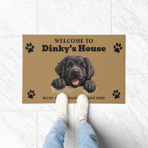 Cute Newfoundland Dog Photo Doormat