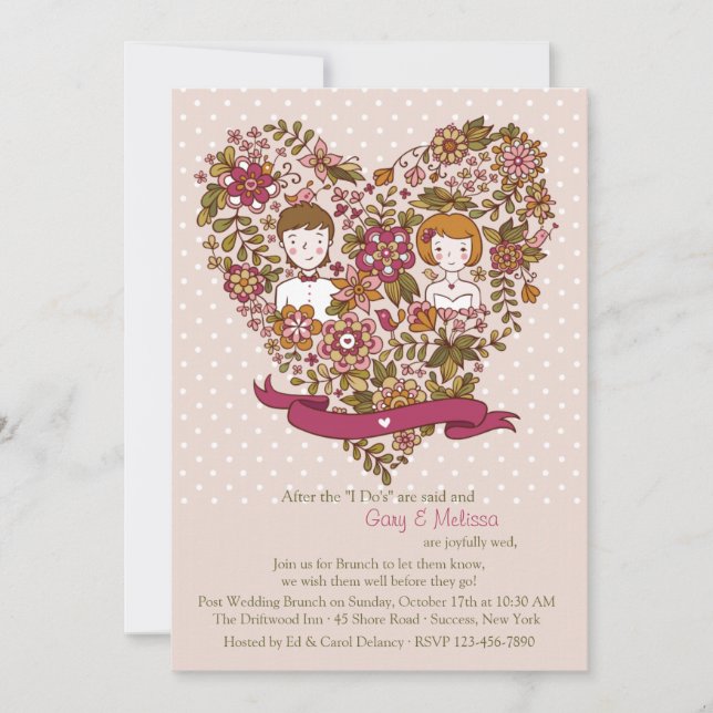 Cute Newlyweds Post Wedding Brunch Invitation (Front)