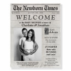 Cute Newspaper Photo Baby Shower Welcome Sign