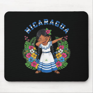 Cute Nicaragua Girl Dabbing Traditional Dress With Mouse Pad