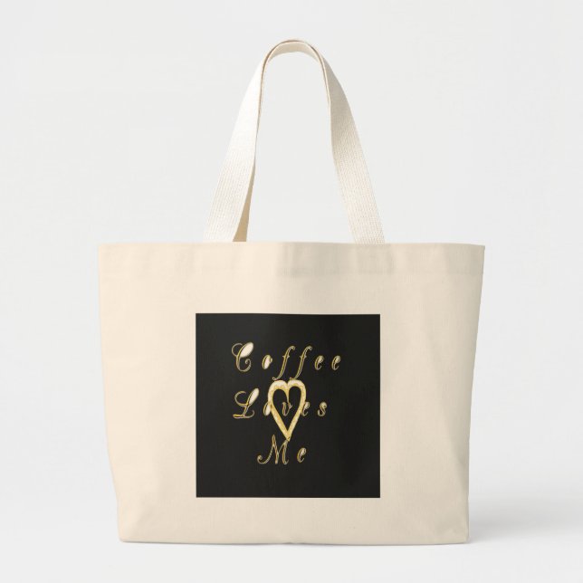 Cute Nice Christmas Lovely Coffee love me. Large Tote Bag (Front)