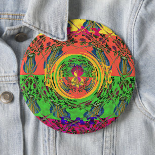 Cute Nice & Lovely Floral Motif Art Print Design 6 Cm Round Badge