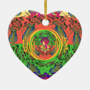 Cute Nice & Lovely Floral Motif Art Print Design Ceramic Tree Decoration