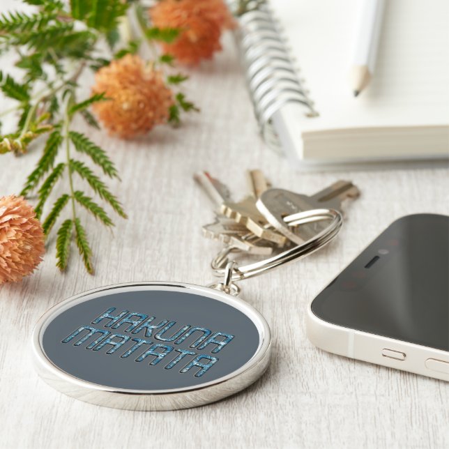 Cute Nice Lovely Hakuna Matata Design Text art Key Ring (Side)