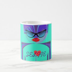 Cute Nice &Lovely Heart Selfie. Mug Wrap-Image
