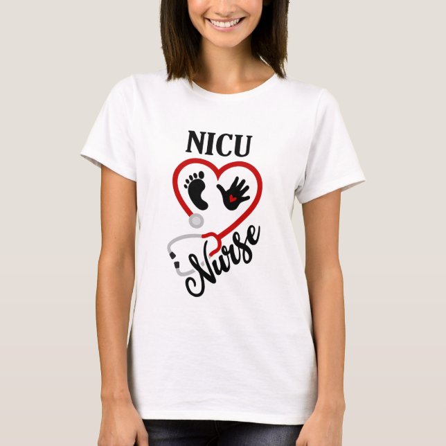 Cute NICU Nurse word art T-Shirt (Front)