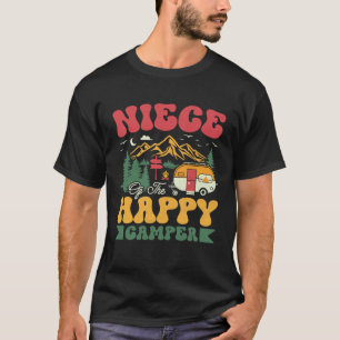 Cute Niece Of The Happy Camper Groovy Camping Trip T-Shirt