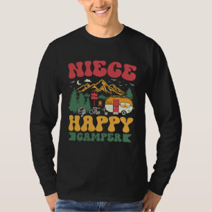 Cute Niece Of The Happy Camper Groovy Camping Trip T-Shirt