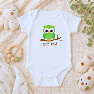 Cute Night Owl  Baby Bodysuit