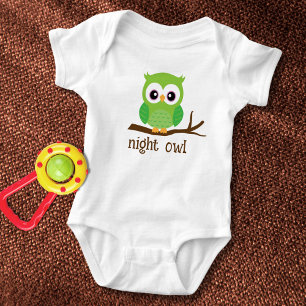Cute Night Owl  Baby Bodysuit
