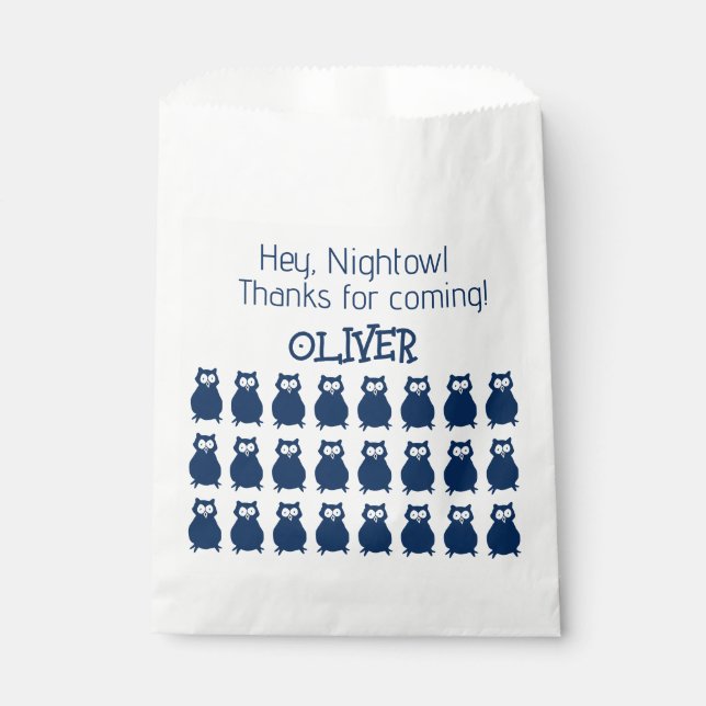 Cute Night Owl Birthday Slumber Party  Favour Bag (Front)