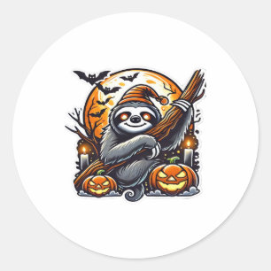Cute Night Sloth Halloween Classic T-Shirt Classic Round Sticker