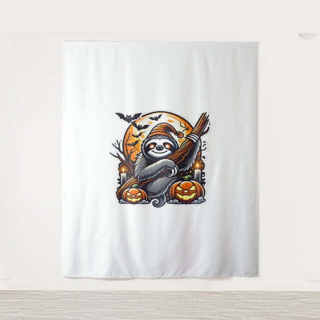 Cute Night Sloth Halloween Classic T-Shirt Tapestry (Front)