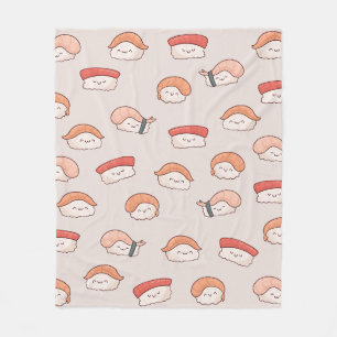 Cute Nigiri Sushi Seamless Pattern Fleece Blanket