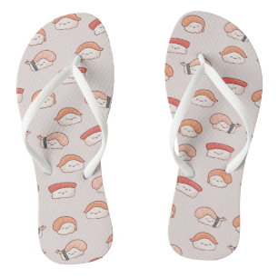 Cute Nigiri Sushi Seamless Pattern Jandals