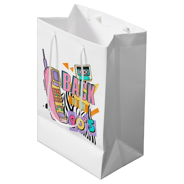 Cute nineties retro party  medium gift bag (Front Angled)