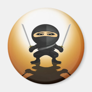 Cute Ninja Boy Anime Katana Warrior Kawaii Design Magnet