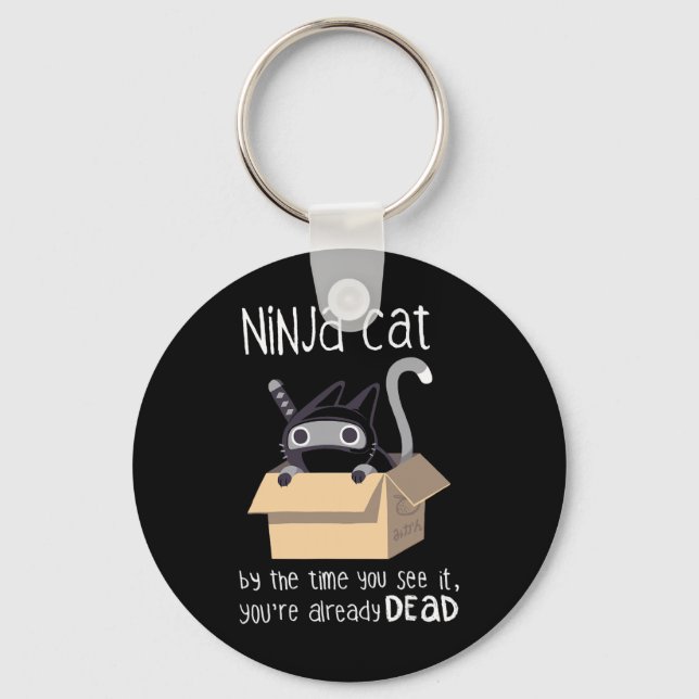 Cute Ninja Cat  Key Ring (Front)