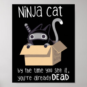 Cute Ninja Cat  Poster