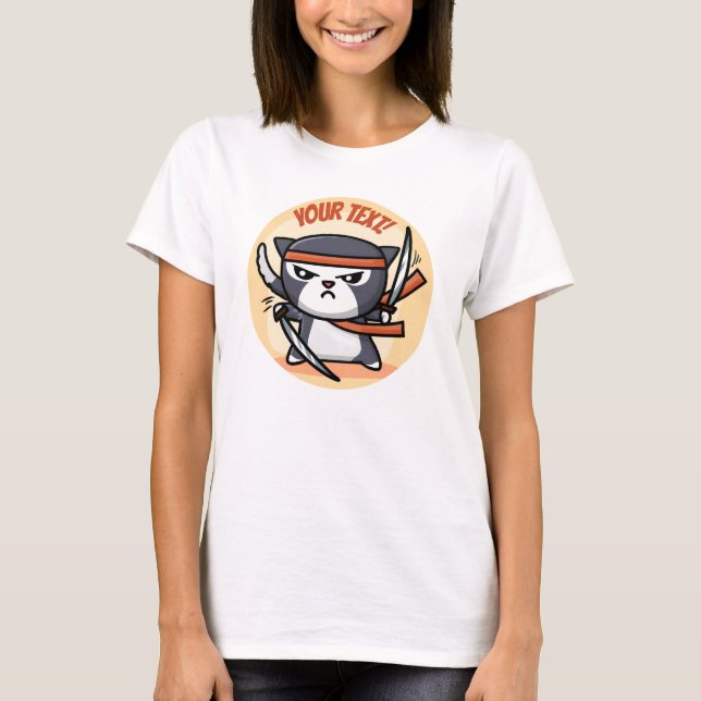 Cute Ninja Cat T-Shirt (Front)