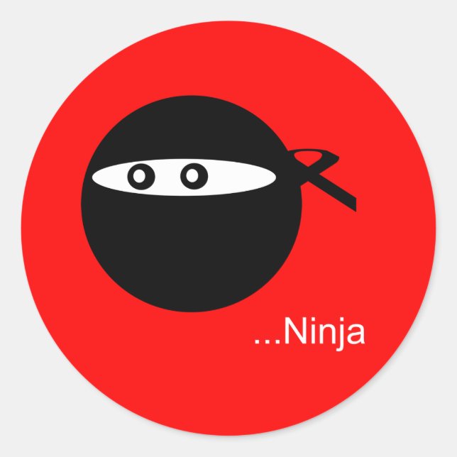 Cute Ninja Classic Round Sticker (Front)