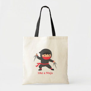 Cute Ninja Kid with Sai Weapons for Kids Tote Bag