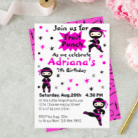 Cute Ninja Kids Warrior Girls Pink Birthday Party 