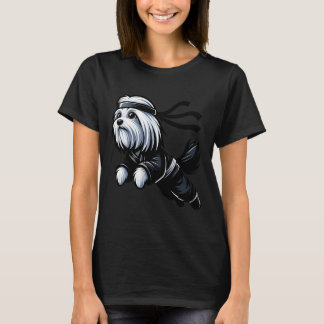 Cute Ninja Maltese Dog Puppy Martial Art Lover Sam T-Shirt