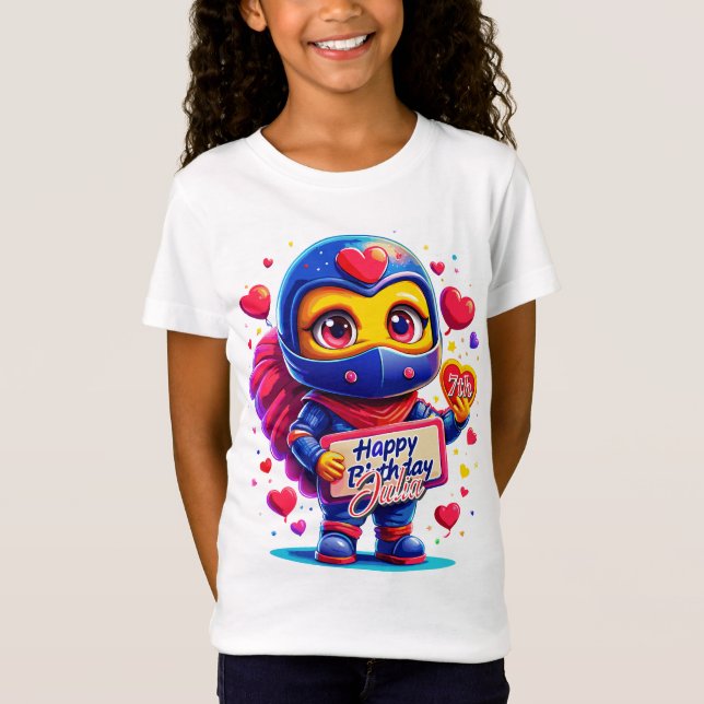 Cute Ninja Romance! Special Gift Birthday Moment T-Shirt (Front)