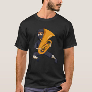 Cute Ninja Tuba Ninja Lover Men Music Band Lover B T-Shirt