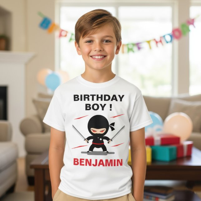 Cute Ninja Warrior Birthday Party T-Shirt (Creator Uploaded)