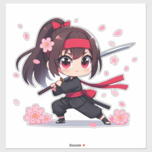Cute ninja warrior blossom girl