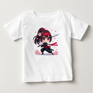 Cute ninja warrior blossom girl baby T-Shirt